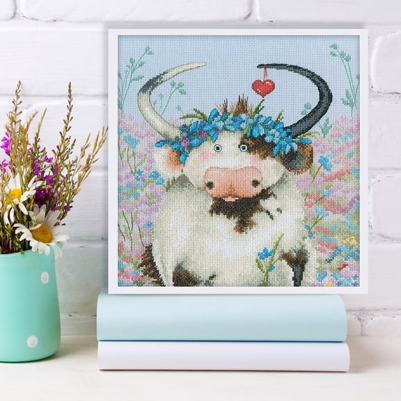 RTO Cross Stitch Kit Fashion Cow M833 Counted Pattern 25 x 25 cm