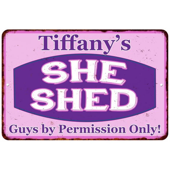 Tiffany's Purple & Pink SHE SHED Vintage Sign 12x18 Woman Decor 112180040368