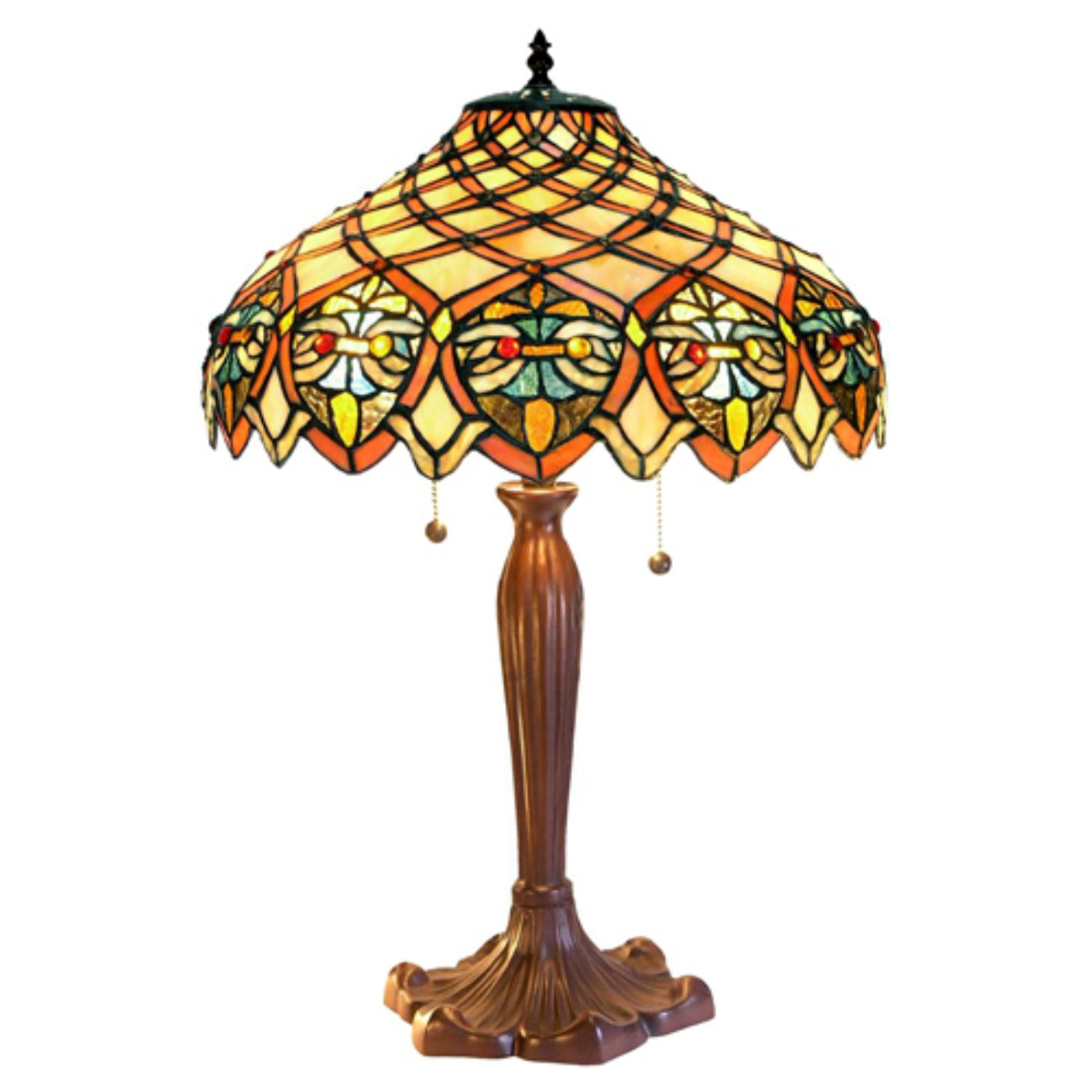 Arielle 25" Brown and Yellow Stained Glass Table Lamp