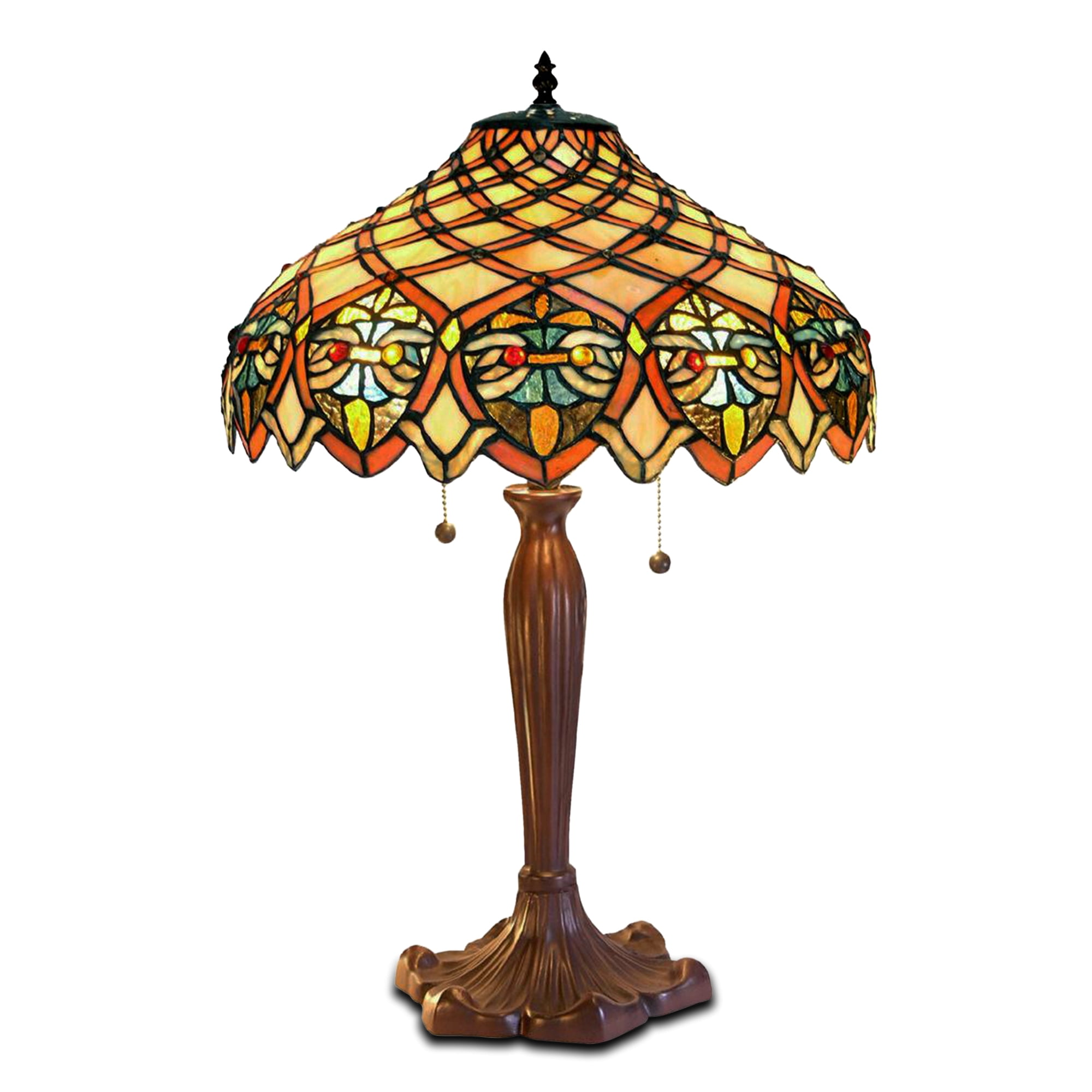 Arielle 25" Brown and Yellow Stained Glass Table Lamp