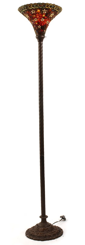 Tiffany-style Vintage Star Torchiere Lamp