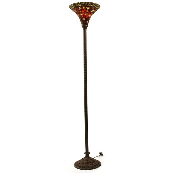 Tiffany-style Vintage Star Torchiere Lamp