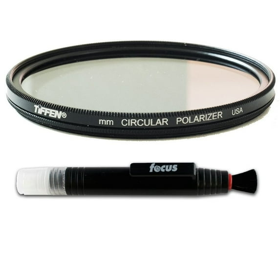 Tiffen 67mm Circular Polarizer Polarizing Lens Filter and Lens Cleaning Brush Kit