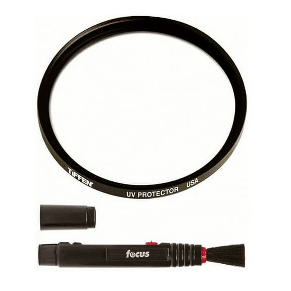 Tiffen 82mm UV Protector Lens Filter with Focus Lens Cleaning Brush Bundle