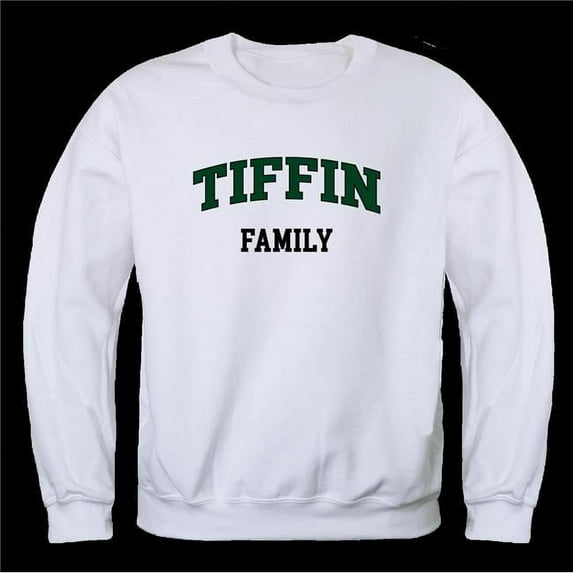 Tiffin University Dragons Family Crewneck Sweatshirt, White - Large