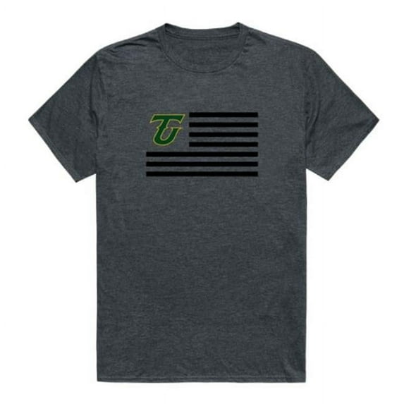 Tiffin University Dragons Flag T-Shirt, Heather Charcoal - Extra Large