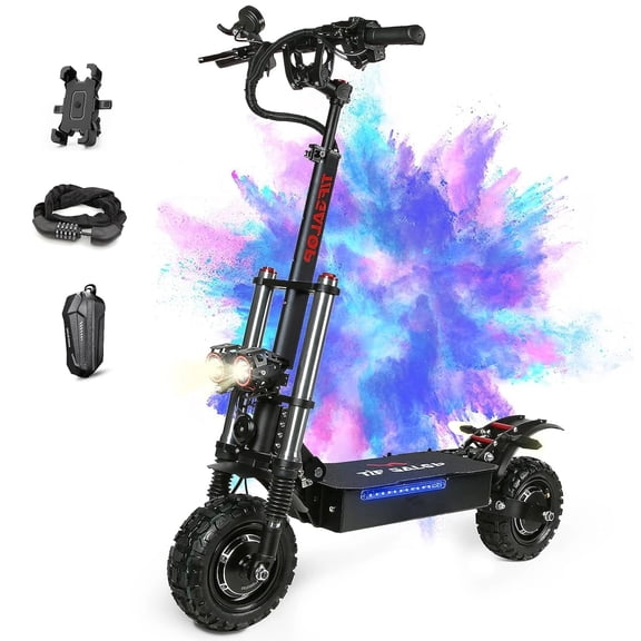 Tifgalop T88PLUS Adult Electric Scooter,5600W Dual Motor,50 MPH,60 Miles,60V 33Ah Battery,Foldable Off Road Commuter Scooter with Hydraulic Brakes and 11" Tires