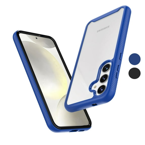 Tiflook For Samsung Galaxy S24 Case, Full Body Shockproof Slim Fit Bumper Protective Phone Cover for Galaxy S24 5G 2024 Men Women-Blue/Clear