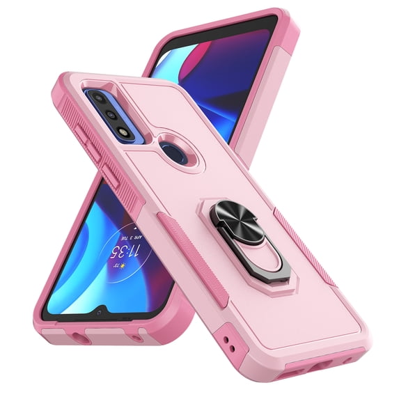 Tiflook for Moto G Pure Phone Case, Moto G Power 2022 Case with Kickstand | Military Grade Drop Proof Protection Phone Cover | Durable Rugged Protective Shockproof TPU Matte Textured Bumper,Pink