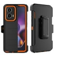 thumbnail image 1 of Tiflook for Moto G Stylus 2024 5G with [Built-in Screen Protector] Holster Locking Belt Clip [Military Grade 12FT Drop Tested] Full Body Carrying Kickstand Cover - Orange, 1 of 6