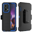 thumbnail image 1 of Tiflook for Moto G Stylus 2024 5G with [Built-in Screen Protector] Holster Locking Belt Clip [Military Grade 12FT Drop Tested] Full Body Carrying Kickstand Cover - Blue, 1 of 6