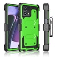 thumbnail image 1 of Tiflook Motorola Moto G 5G (2023 Only) / XT2313 Case Holster, Shock Absorbing [Built-in Screen] [Kickstand Locking Belt] Carrying Secure Swivel Defender Full Body Cover Green, 1 of 5