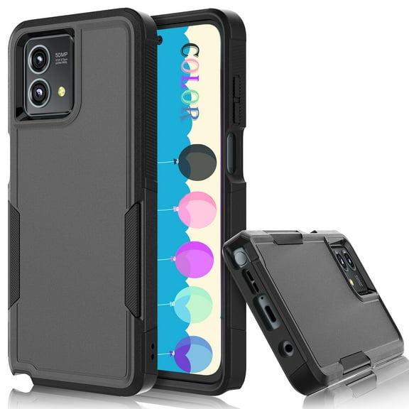 Tiflook For Motorola Moto G Stylus 5G (2023 Only) | XT2315 Case,Shockproof Protection Heavy Duty Armor Hard Plastic & Rubber Rugged Bumper 2-in-1 Sturdy Phone Case - Black