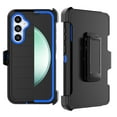 thumbnail image 1 of Tiflook for Samsung Galaxy S23 FE 5G 2023 with [Built-in Screen Protector] Holster Locking Belt Clip [Military Grade 12FT Drop Tested] Full Body Carrying Kickstand Cover - Blue, 1 of 6