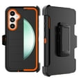 thumbnail image 1 of Tiflook for Samsung Galaxy S23 FE 5G 2023 with [Built-in Screen Protector] Holster Locking Belt Clip [Military Grade 12FT Drop Tested] Full Body Carrying Kickstand Cover - Orange, 1 of 6