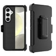 thumbnail image 1 of Tiflook for Samsung Galaxy S24 5G 2024 with [Built-in Screen Protector] Holster Locking Belt Clip [Military Grade 12FT Drop Tested] Full Body Carrying Kickstand Cover - Black, 1 of 6