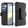 thumbnail image 1 of Tiflook for Samsung Galaxy S24 5G 2024 with [Built-in Screen Protector] Holster Locking Belt Clip [Military Grade 12FT Drop Tested] Full Body Carrying Kickstand Cover - Blue, 1 of 6