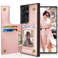 thumbnail image 1 of Tiflook Wallet Case For Samsung Galaxy S23 Ultra (6.8 inch) SM-S918 Minimalist PU Leather Card Holder Flip Cover Rose Gold, 1 of 7