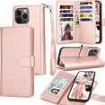 thumbnail image 1 of Tiflook Wallet Case For iPhone 14 (6.1 inch) 2022 Card Slots Holder Carrying Flip PU Leather Cover [Detachable Magnetic Hard Case] Rose Gold, 1 of 6