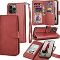 thumbnail image 1 of Tiflook Wallet Case For iPhone 14 Pro Max (6.7 inch) 2022 Card Slots Holder Carrying Flip PU Leather Cover [Detachable Magnetic Hard Case] Red, 1 of 6