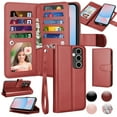 thumbnail image 1 of Tiflook Wallet Case for Galaxy S24 FE 5G 6.7" 5G 2024, PU Leather ID Cash Credit Card Slots Holder Carrying Pouch Folio Flip Cover [Detachable Magnetic Hard Cases] Lanyard - Wine Red, 1 of 6