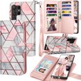 thumbnail image 1 of Tiflook Wallet Case For Samsung Galaxy S23 Ultra (6.8-inch) SM-S918 Card Slots Holder Carrying Flip PU Leather Cover [Detachable Magnetic Hard Case] Marble, 1 of 7