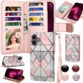 thumbnail image 1 of Tiflook Wallet Case for iPhone 16E 5G 6.1", PU Leather ID Cash Credit Card Slots Holder Carrying Pouch Folio Flip Cover [Detachable Magnetic Hard Cases] Lanyard - Marble, 1 of 6