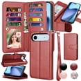 thumbnail image 1 of Tiflook Wallet Case for iPhone 17 Air 6.5" 5G 2025, PU Leather ID Cash Credit Card Slots Holder Carrying Pouch Folio Flip Cover [Detachable Magnetic Hard Cases] Lanyard - Wine Red, 1 of 6