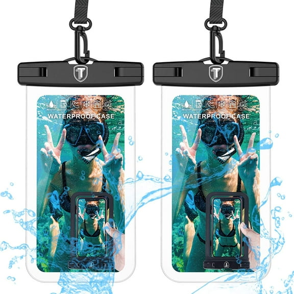 Tiflook Waterproof Phone Case 2-Pack IPX8 Clear Pouch Dry Bag for Samsung Galaxy S23 Ultra Plus Note 20 S22 S21 FE A14 A03S A13 A23 iPhone 14 13 12 Pro Max XS XR SE 8 7 Moto G Stylus Pure Edge 5G UW