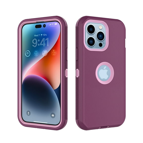 Tiflook for iPhone 14 Plus Case, 3 in 1 Sturdy Phone Case for Apple iPhone 14 Plus 5G, Shockproof Full Coverage Protective Cover Phone Case for iPhone 14 Plus 6.7" Wine