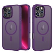 Tiflook for iPhone 16 Phone Case Magnetic Matte Textured Military Grade Drop Protection Translucent Cell Phone Cover - Slim Rugged Durable Shockproof Protective Bumper Cases- 6.1 inches Purple