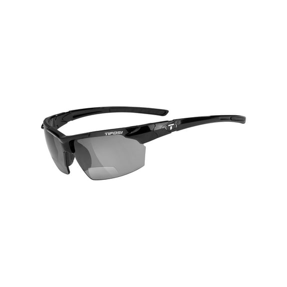 Tifosi Jet Reader Sunglasses +2.0 Bifocal Lens & Case, Black Frame / Smoke Lens -