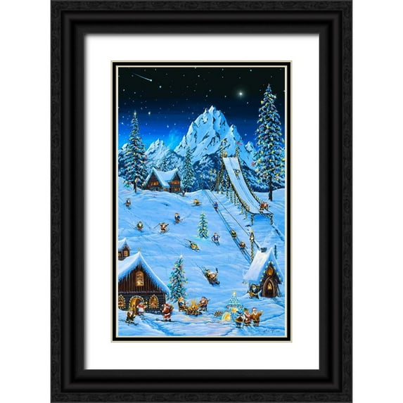 Tift, Jeff 10x14 Black Ornate Wood Framed with Double Matting Museum Art Print Titled - Woodland Games