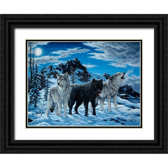 Tift, Jeff 14x11 Black Ornate Wood Framed with Double Matting Museum Art Print Titled - Night Howl