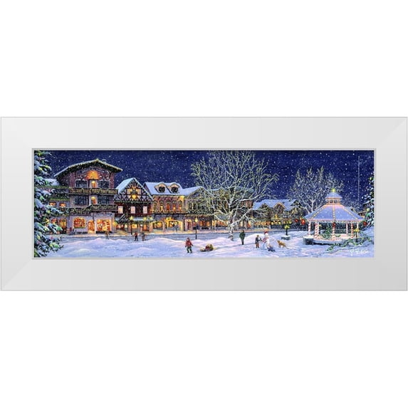 Tift, Jeff 14x7 White Modern Wood Framed Museum Art Print Titled - Hometown Holiday