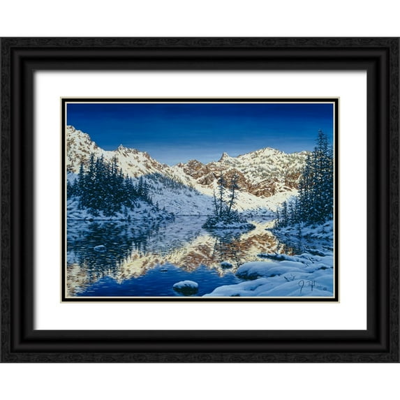 Tift, Jeff 24x19 Black Ornate Wood Framed with Double Matting Museum Art Print Titled - Lake Minotaur