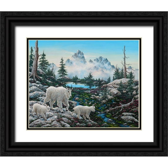 Tift, Jeff 32x26 Black Ornate Wood Framed with Double Matting Museum Art Print Titled - Alpine Country