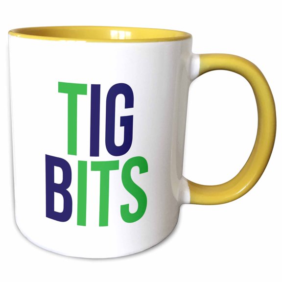 3drose, Tig Bits Color, 11oz Two-tone Yellow Mug