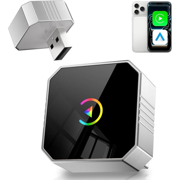Tigebraver 2026 Wireless CarPlay Adapter for iPhone & Android Auto, Mini Wired to Wireless Apple CarPlay Dongle, Plug & Play Compatible with After 2016 Cars, iOS 10+ Android 11+