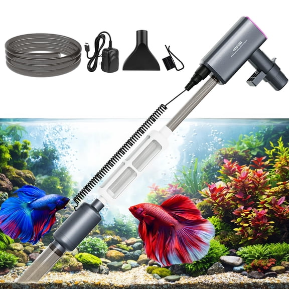 Tigebraver Cordless Aquarium Gravel Cleaner Vacuum, 6-in-1 Electric Fish Tank Cleaner With Rechargeable Strong Suction & Touch Control, Automatic Water Changer For 5150 Gallon Tanks