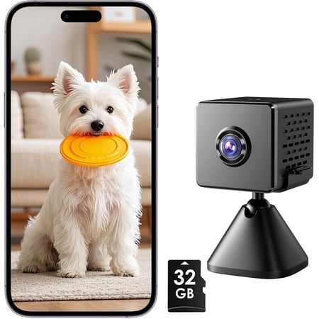 Tigebraver Indoor Camera With 4K WiFi, Live View, Motion Alerts, 32GB TF Card, Cloud & Local Storage, Auto Night Vision For Baby, Pet & Elder Care