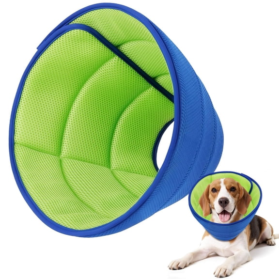Tigebraver Upgrade Soft Dog Cone Collar, Dog Cone Alternative To Stop Licking After Surgery, Adjustable Comfy Cone For Small Medium Large Dogs, Light-Weight Mesh Fabric Elizabethan Collar (M)