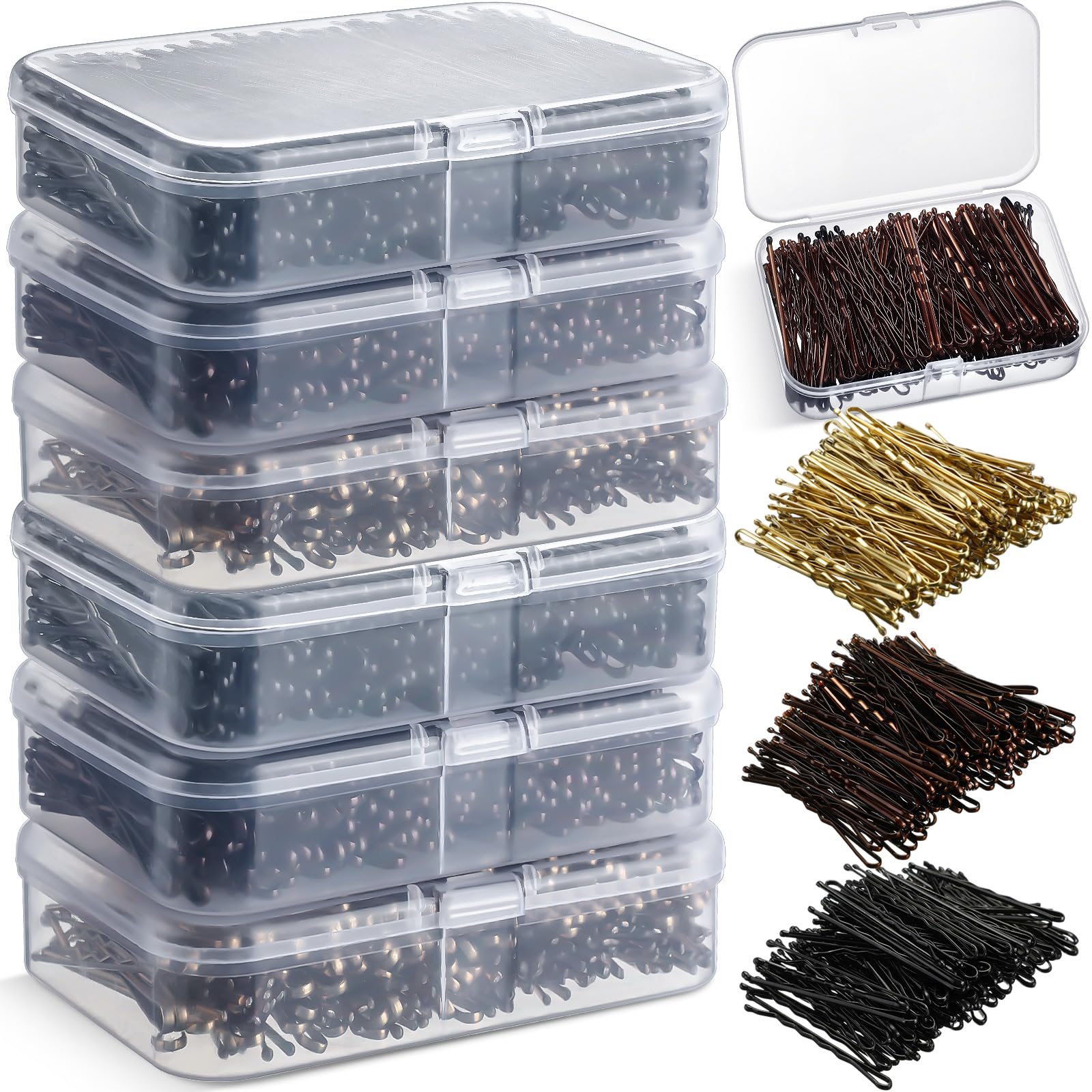 Tigeen 1200 Pcs Bobby Pins Bulk 2 Inch Hair Pins Kit for Women ...