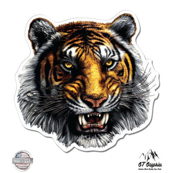 Tiger - 3" Vinyl Sticker - For Car Laptop I-Pad Phone Helmet Hard Hat - Waterproof Decal