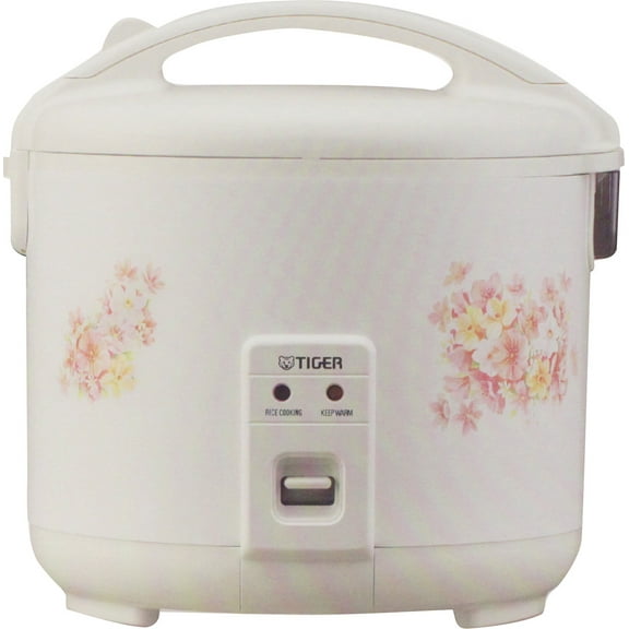 Tiger 5.5 Cup Floral White Rice Cooker & Warmer