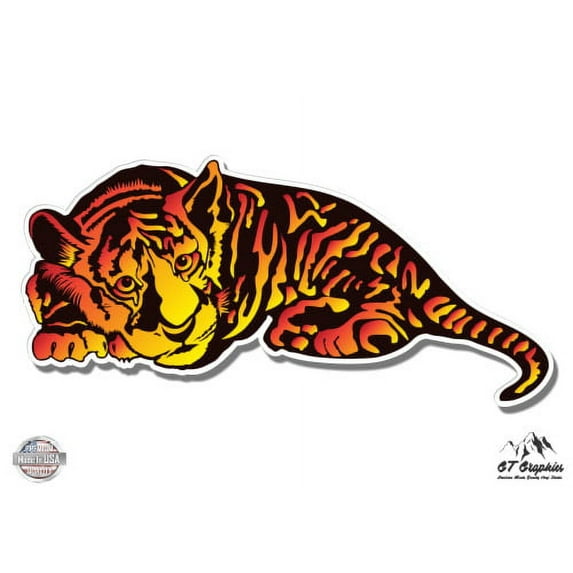 Tiger - 5" Vinyl Sticker - For Car Laptop I-Pad - Waterproof Decal