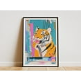 thumbnail image 1 of Tiger Abstract Painting Modern Colorful Animal Print Orange Tiger Poster Bathroom ArtBrush StrokesTiger Toothbrush PrintContemporary Wall - Poster Unframed, 1 of 3