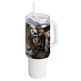 thumbnail image 1 of Tiger American Flag 40 oz Tumbler with Handle Insulated&nbsp;Travel Mug&nbsp;Lid Straw Leak Proof Steel Vacuum Water Bottles Glasses Fits in Car Cup Holder, 1 of 7