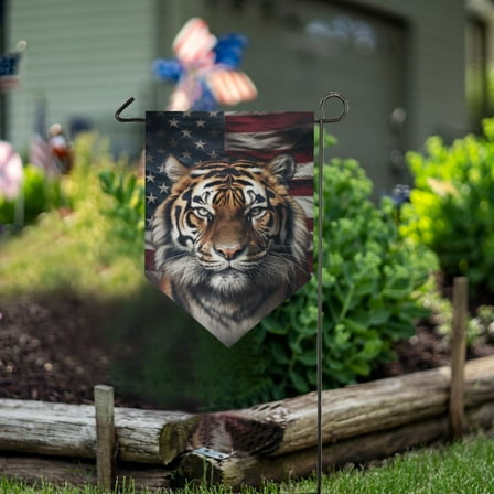 Tiger American Flag Garden Flag 18" x 12.5" Double Sided Yard Lawn Outdoor Decor Small Yard Flags