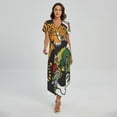 thumbnail image 1 of Tiger And Dragon Yin Yang Printed Short Sleeve Maxi Dress, Dragons Fashion Summer Maxi Dress For Women, 1 of 4